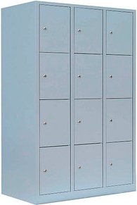 LÜLLMANN Schließfachschrank lichtgrau 523430, 12 Schließfächer 118,5 x 50,0 x 180,0 cm