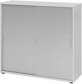 HAMMERBACHER Schiebetürenschrank Haziender, V1753S/5/S/BS grau, silber 2 Fachböden 120,0 x 40,0 x 110,0 cm