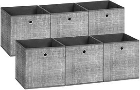 SONGMICS Aufbewahrungsboxen grau 30,0 x 30,0 x 30,0 cm