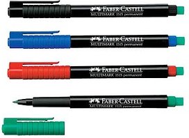 Thumbnail - FABER-CASTELL MULTIMARK 1525 Folienstifte-Set farbsortiert permanent, 4 St.
