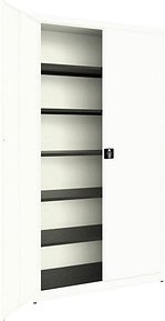 mauser Stahlschrank BF5/22-12STG 9010/9010 reinweiß 5 Fachböden 120,0 x 50,0 x 220,0 cm, aufgebaut, 1 St.