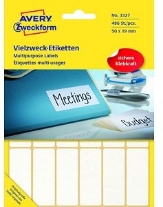 486 AVERY Zweckform Etiketten 3327 weiß 50,0 x 19,0 mm