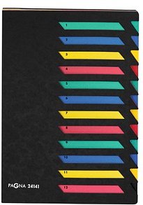 PAGNA Ordnungsmappe 12 Fächer schwarz, 1 St.