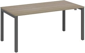 fm Catro Schreibtisch eiche, anthrazit metallic rechteckig, 4-Fuß-Gestell grau 200,0 x 80,0 cm