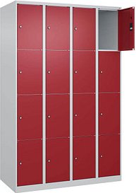 CP Schließfachschrank Classic Plus lichtgrau, rubinrot 080000-404 S10001, 16 Schließfächer 120,0 x 50,0 x 185,0 cm