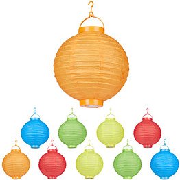 Thumbnail - relaxdays LED Lampions bunt, 10 St.