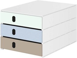 Thumbnail - styro Schubladenbox styroval pro feelings, Sea Shore weißgrün, hellblau, beige 14-8050.Se, DIN A4 mit 3 Schubladen