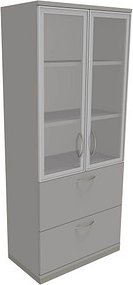 fm Aktenschrank Sidney, 4260267328668 lichtgrau 2 Fachböden 80,0 x 44,2 x 186,9 cm
