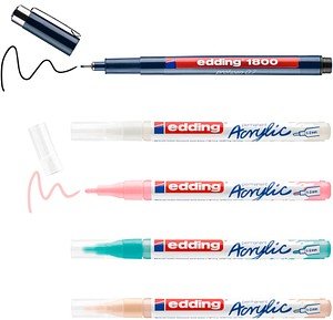 edding Manga Acrylstifte-Set farbsortiert 1,0 - 2,0 mm, 1 Set