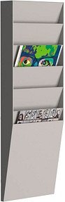 PAPERFLOW Wandprospekthalter grau DIN A4 6 Fächern 23,6 x 8,3 x 71,2 cm, 1 St.