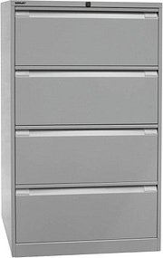 BISLEY Hängeregistraturschrank lichtgrau 4 Schubladen 80,0 x 62,2 x 132,1 cm, 1 St.