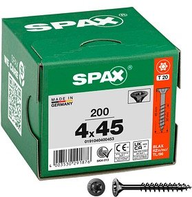 SPAX® Universalschrauben T20 Senkkopf BLAX 0191040400453 4 mm x 45 mm, 200 St.