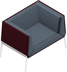 Thumbnail - Quadrifoglio Besuchersessel Accord grau, bordeaux weiß Stoff, 1 St.