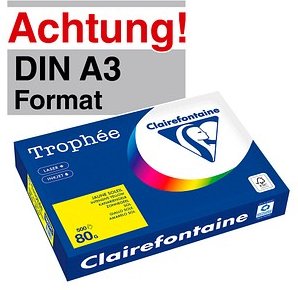 Clairefontaine Kopierpapier Trophée canariengelb DIN A3 80 g/qm 500 Blatt
