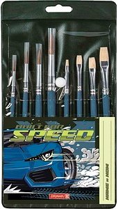 BRUNNEN Fast Wheels Pinsel-Set Größe 4, 6, 8, 12, 8-teilig