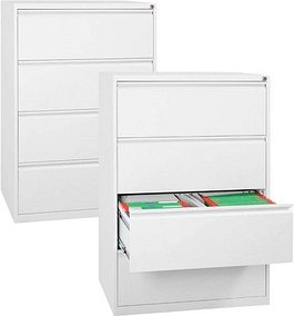 Gürkan Hängeregistraturschrank reinweiß 4 Schubladen 76,0 x 62,0 x 132,0 cm