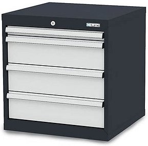 Thumbnail - Simplaflex® Systemeinrichter C-Line Schubladenschrank anthrazit 4 Schubladen 60,0 x 57,5 x 62,0 cm