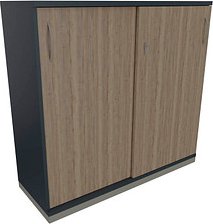 fm Schiebetürenschrank Sidney, 4260429767137 lavagrau, eiche natur 2 Fachböden 120,0 x 44,2 x 113,3 cm