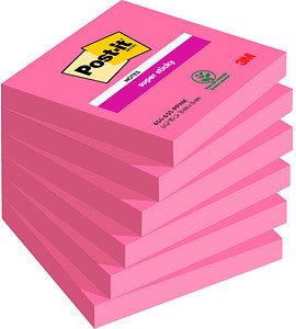 Post-it® Super Sticky Haftnotizen extrastark 654SPI pink, 6 Blöcke