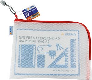 Thumbnail - HERMA Reißverschlussbeutel transparent/rot, 1 St.