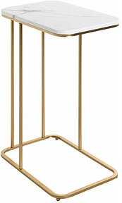 Thumbnail - HAKU Möbel Beistelltisch rechteckig MDF-Platte gold-weiß 45,0 x 30,0 x 67,0 cm, 1 St.