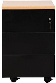 Gürkan Rollcontainer schwarz 3 Auszüge 40,0 x 60,0 x 62,0 cm