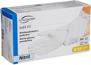Thumbnail - HYGONORM unisex Einmalhandschuhe SAFE FIT weiß Größe M, 200 St.