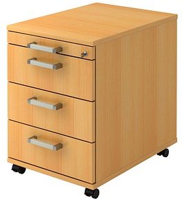 HAMMERBACHER Solid AC30 Rollcontainer buche 4 Auszüge 42,8 x 58,0 x 59,0 cm