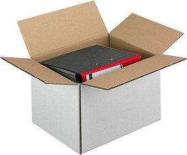 Nestler Wellpapp-Faltkartons 2-wellig weiß 44,3 x 32,3 x 27,8 cm Außenmaß, 20 St.