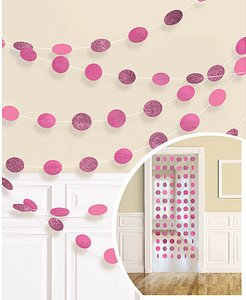 amscan® Hängegirlanden Glitzer pink 6 St.