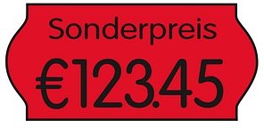 CreenLine Preisetiketten leuchtrot permanent 22,0 x 12,0 mm, 36 Rollen