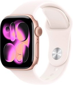 Apple Watch Series 11 42 mm Aluminium (GPS) Sportarmband S/M blassrosa, roségold