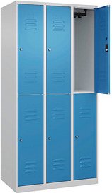 CP Spind Classic Plus lichtblau, lichtgrau 080300-30 S10042, 6 Schließfächer 90,0 x 50,0 x 185,0 cm