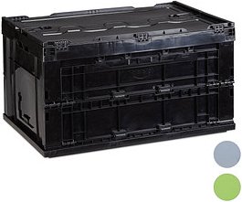 Thumbnail - relaxdays Klappbox 60,0 l schwarz 58,5 x 39,5 x 32,5 cm