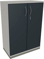 fm Aktenschrank Sidney, 4260429763641 weiß, lavagrau 2 Fachböden 80,0 x 44,2 x 113,3 cm