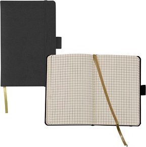 Lediberg Notizbuch Tucson ca. DIN A6 kariert, schwarz Hardcover 192 Seiten, 1 St.