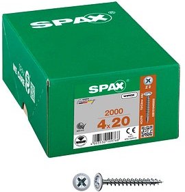 SPAX® Universalschrauben Z2 Rückwandkopf WIROX 0281010400202 4 mm x 20 mm, 2.000 St.