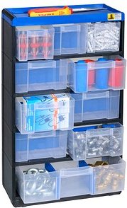 Allit VarioPlus Kleinteilemagazin schwarz, blau 30,0 x 13,5 x 52,5 cm, 1 St.