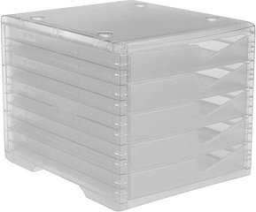 styro Schubladenbox styroswingbox light transparent 275-8430.224, DIN A4 mit 5 Schubladen, 1 St.