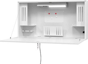 HAMMERBACHER WO12 Wandschreibtisch weiß rechteckig, hängend weiß 120,0 x 24,0/87,6 cm