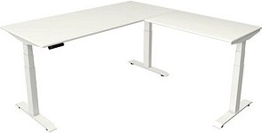 Thumbnail - Kerkmann Move 4 elektrisch höhenverstellbarer Schreibtisch weiß rechteckig, T-Fuß-Gestell weiß 180,0 x 180,0 cm