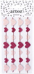 artoz Aufkleber 3D Herzgirlande, 6 St.