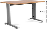 rocada METAL höhenverstellbarer Schreibtisch eiche rechteckig, T-Fuß-Gestell grau 140,0 x 80,0 cm