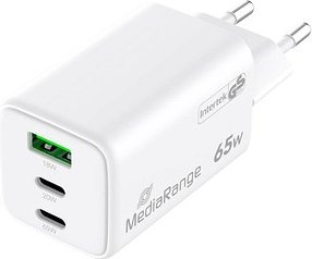 Thumbnail - MediaRange 65W USB A/USB C Quick Charge Ladeadapter weiß, 65 Watt