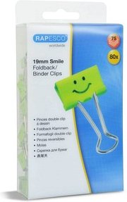 RAPESCO® Foldbackklammern Smiles grün 1,9 cm, 80 St.