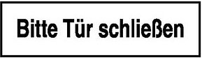 Hinweisaufkleber "Bitte Tür schließen" rechteckig 25,0 x 7,0 cm