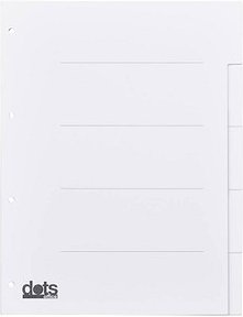 Thumbnail - dots Ordnerregister DIN A4 Vollformat blanko weiß 5-teilig, 5 Satz