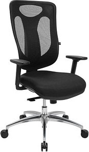 Topstar Bürostuhl Net Pro 100, NN19T T200 Stoff schwarz, Gestell alu