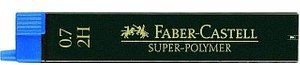 FABER-CASTELL SUPER-POLYMER Feinminen-Bleistiftminen schwarz 2H 0,7 mm, 12 St.