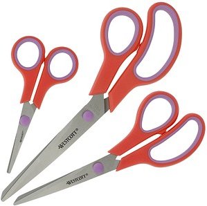 WESTCOTT Papierscheren-Set Easy Grip, 3 St.